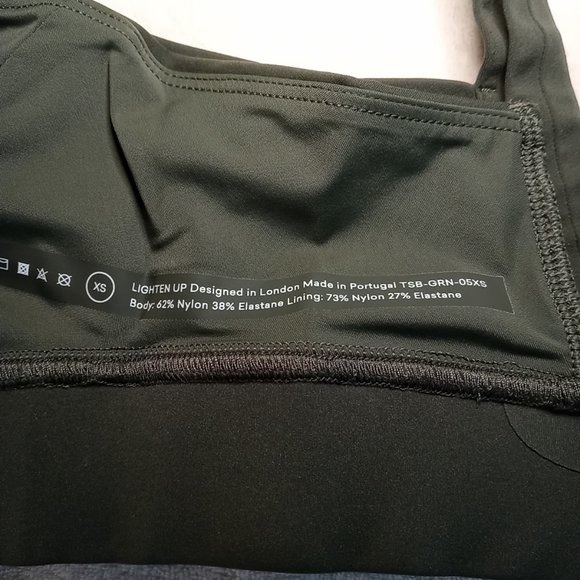 NEW ADAY "LIGHTEN UP" Sports Bra Moss Green Sustainable Athleisure Size XS - Picture 9 of 11